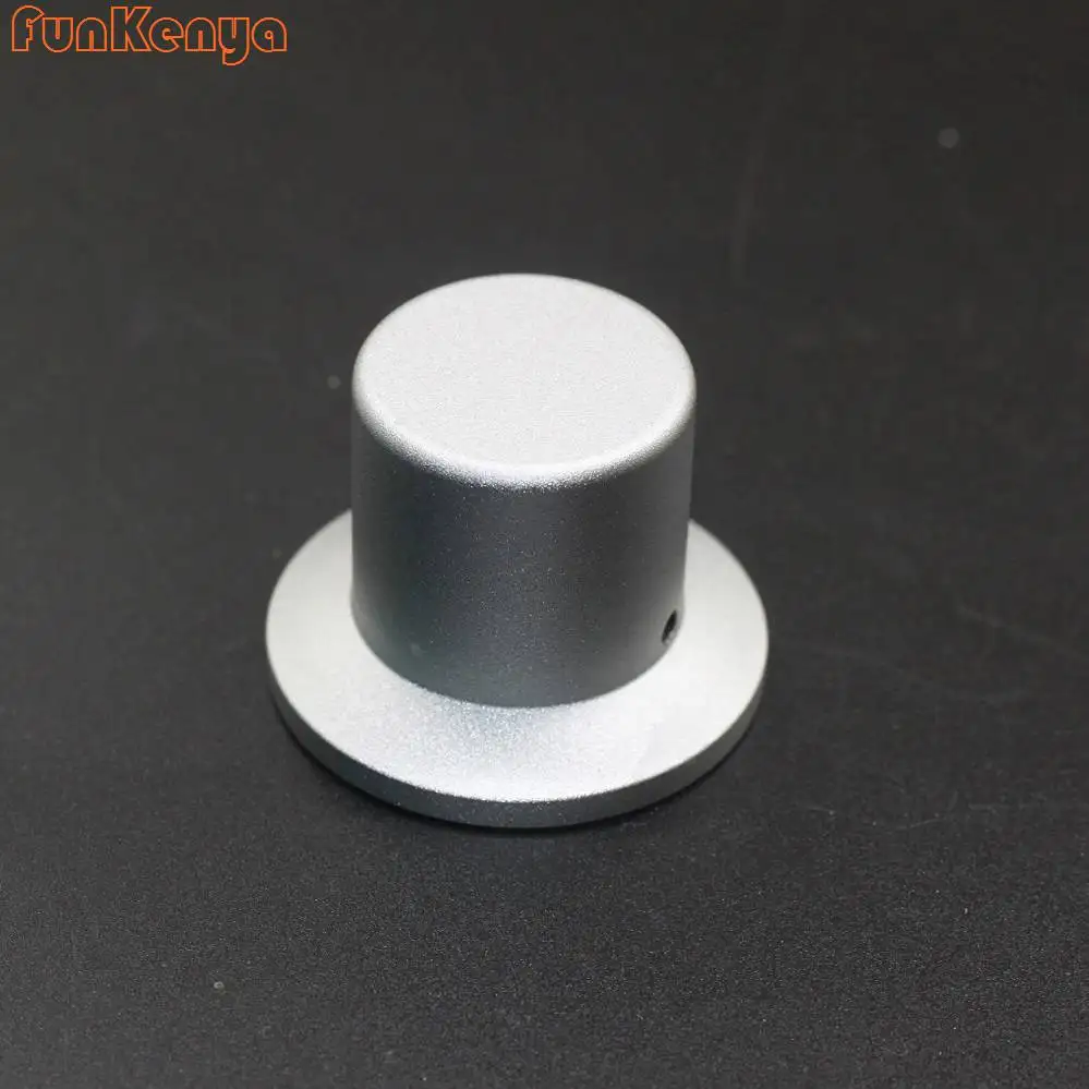 1 Piece Sandblaste Silver Aluminum Knobs 38mm DIY Amplifier Potentiometer Handle