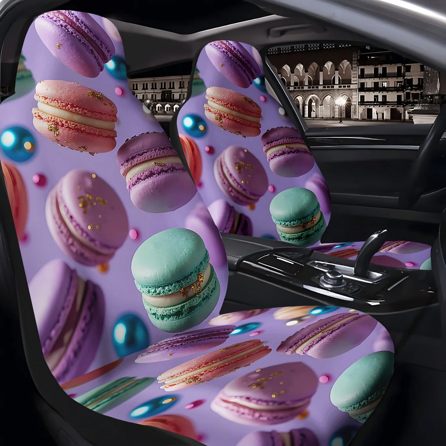 2pcs Colorful Macaron Car Seat Covers, Durable, Suitable For Front Seats, Machine Washable, Suitable For Cars And SUVs, Ideal Fo