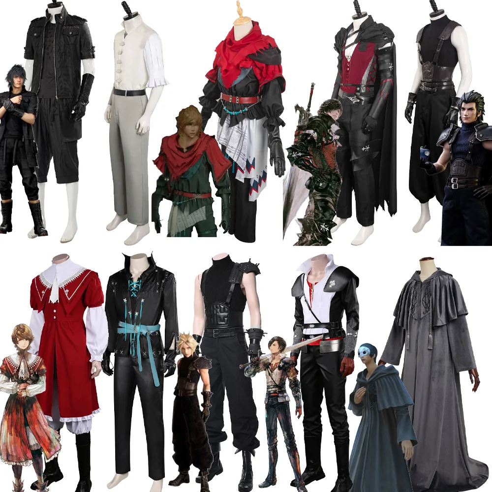 Clive Rosfield FF16 Cosplay Costume Black Cloak Game Final Fantasy XVI Men Roleplay Clothes Outfits Halloween Disguise Suit