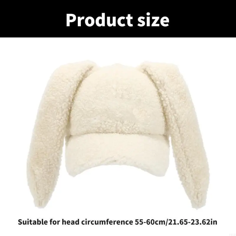 195E Topi Telinga Lop Modis untuk Wanita Topi Bisbol Telinga Kelinci Lembut Topi Kostum Cosplay Topi Hiking Luar Ruangan Hiasan