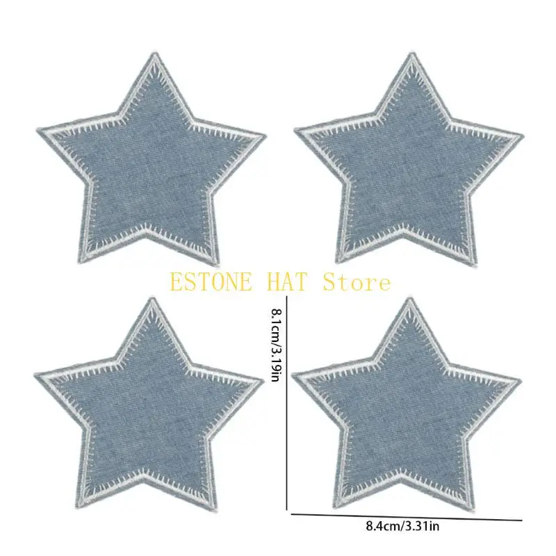 49MF Eye-Catching Star Embroidered Applique Trim for Evening Skirt Clothes