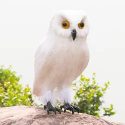 new foam&feathers real life white owl bird model home garden decoration gift about 30cm p2891