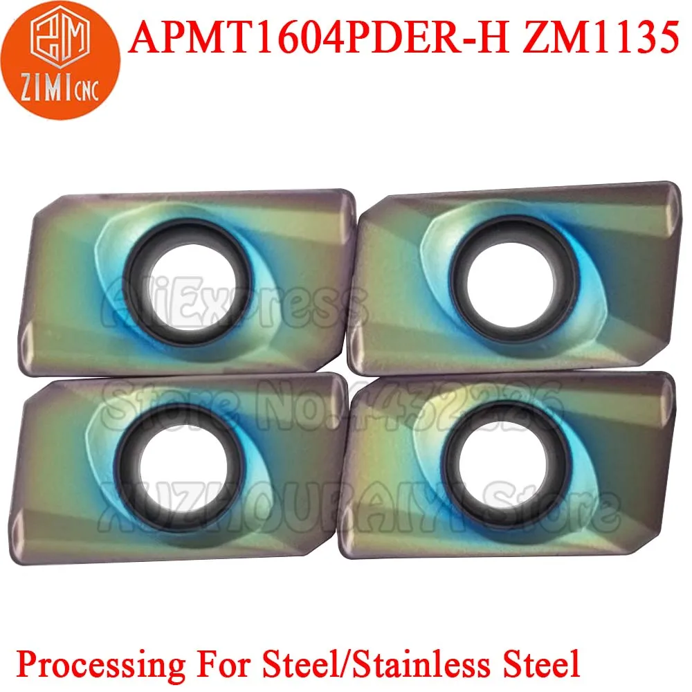 10 قطعة APMT1604PDER-H ZM1135 APMT1604PDER H APMT 1604 160408pder H ملاحق تفريز من الكربيد CNC قاطعة المطحنة BAP 400R فهرسة millin