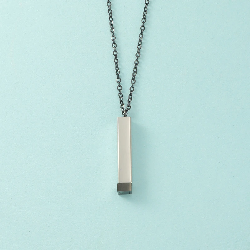Fnixtar 10 Stück versteckte Anhänger-Charms, hochglanzpoliert, Edelstahl, quadratisch, Würfelstange für DIY-Halskette, Schmuck, Freunde, Liebhaber – Detail 9