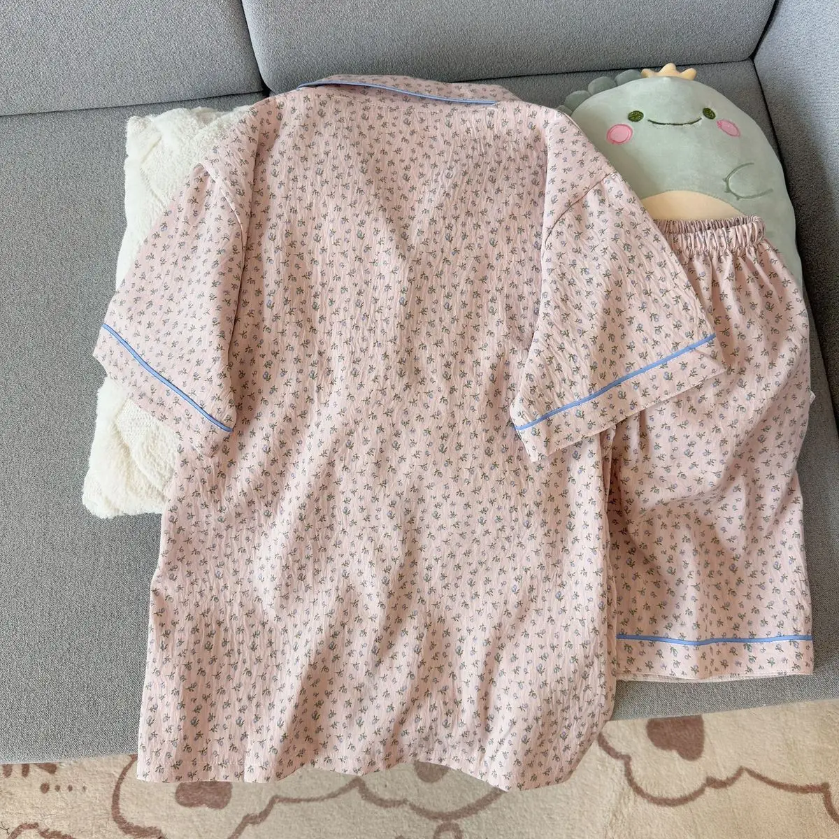 Women Cotton Pajamas Y2K Shorts Short Sleeve Sleepwear Summer Pijama Casual Nightwear Femmes Pyjamas Home Wears 2 Piece Set New