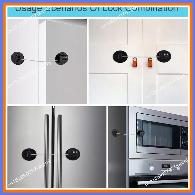 

Замок для холодильника BAAE, замки для шкафа с защитой от детей с клеем для детей, для холодильника, упаковка из 4 шт.