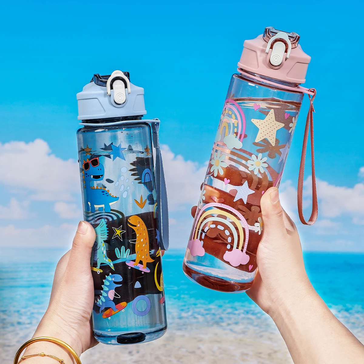 A 750ml Large-Capacity Dinosaur Straw Cup, Cute and Portable, Suitable for Outdoor Activities, Camping, Mountaineering, and Cycling - view 4