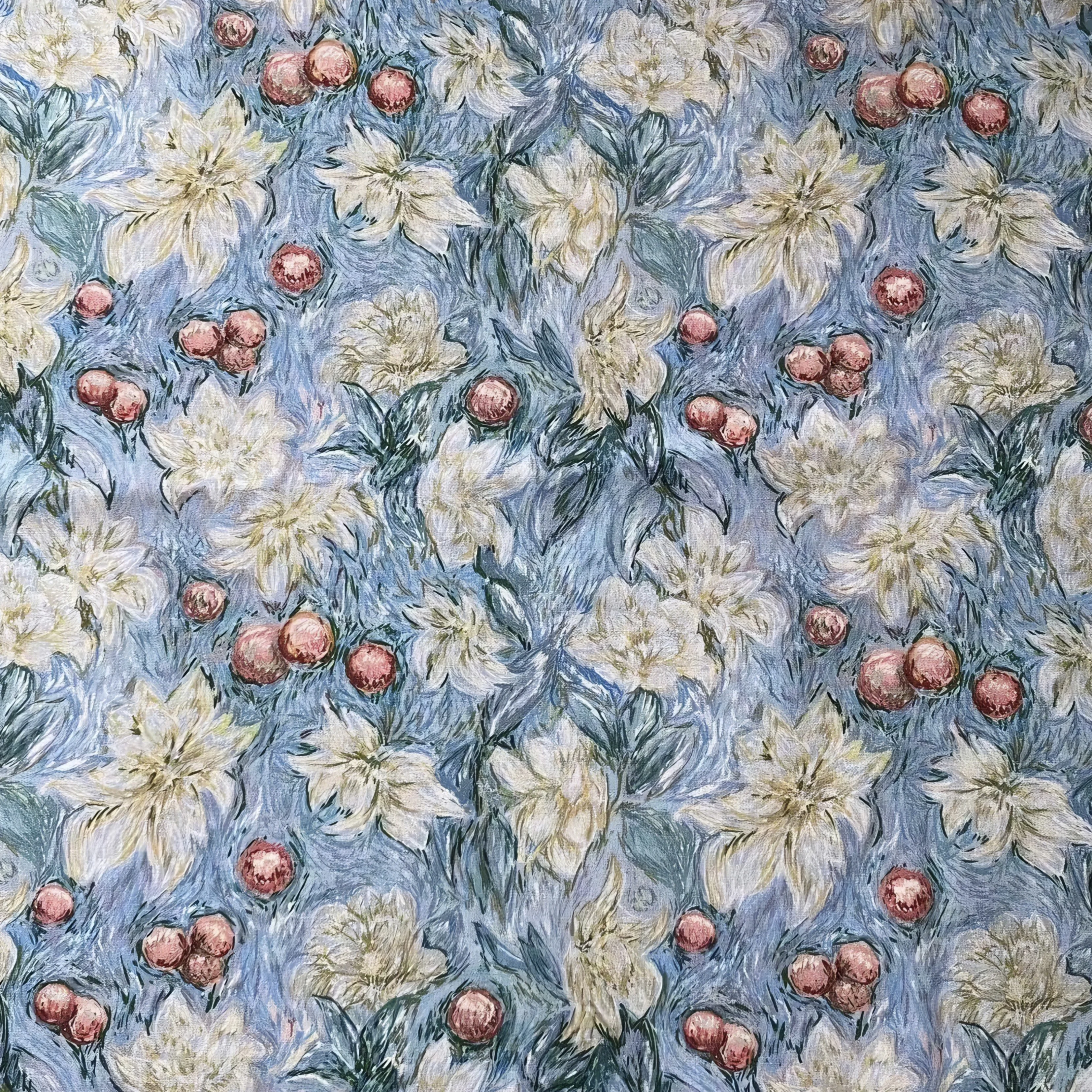 حالمة الأزهار التوت 60S القطن البوبلين المطبوعة النسيج DIY الراقية إنتاج الملابس من فساتين الأطفال أكياس خلق