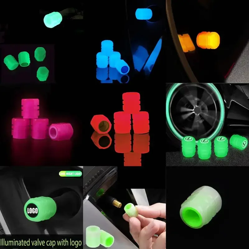 Luminous Valve Caps Fluorescent Night Glowing Car Motorcycle Bicycle Bike Wheel Tyre Hub Luminous Valve Stem Caps Decors