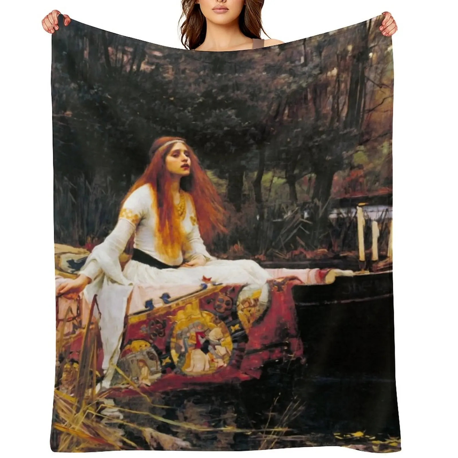 

The Lady of Shalott by Waterhouse Throw Blanket Decoratives Quilt Sofa bed plaid Blankets