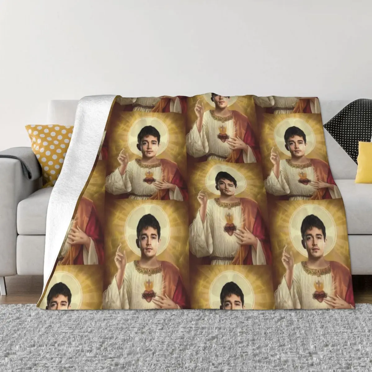 Charles Leclerc jesus Throw Blanket anime Bed linens Picnic Blankets