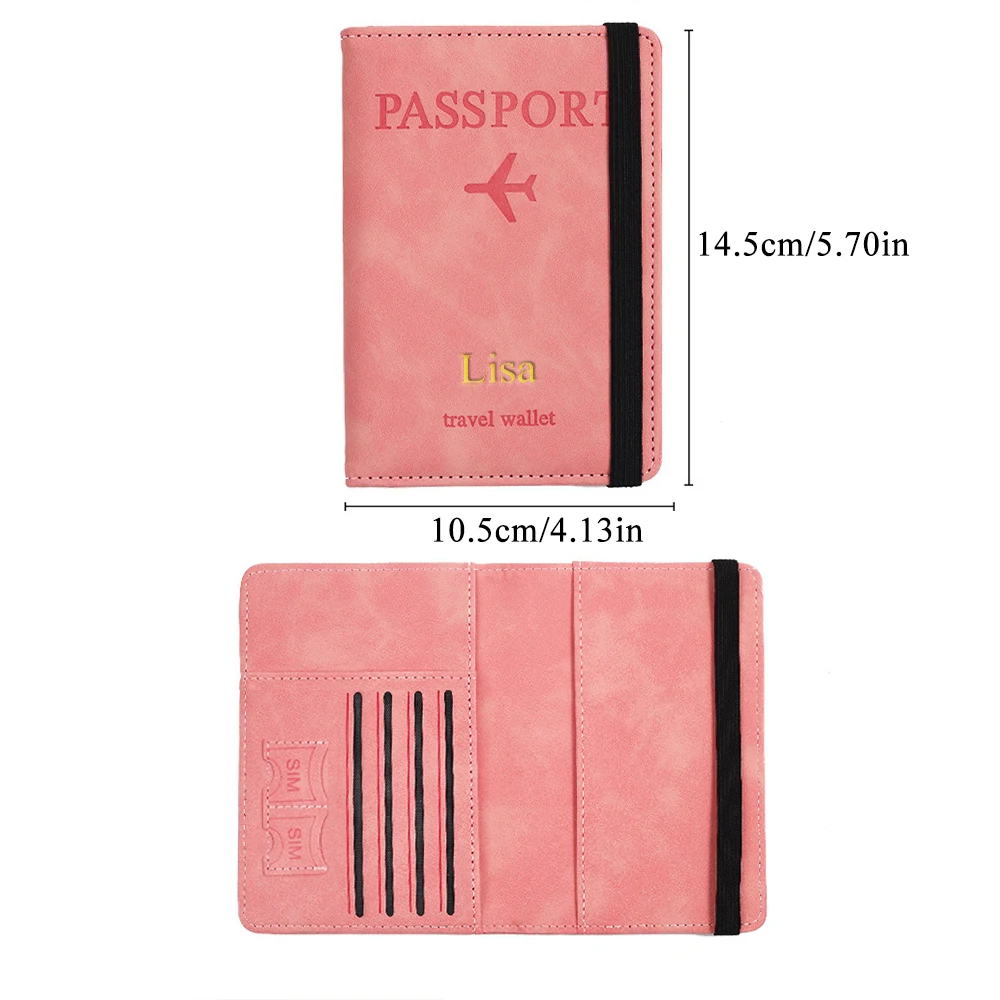 Personalisierter PU-Herren-RFID-Passhalter im 2-Style-Umschlag-Design, Flugzeugmuster Bedruckte Diebstahlsichere Passbörse, Minimalistisch – Detail 2