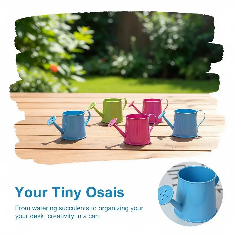 Mini Watering Can Metal Vintage Long Spout Small Pot Indoor Plants Home Decoration Garden Tool Cute
