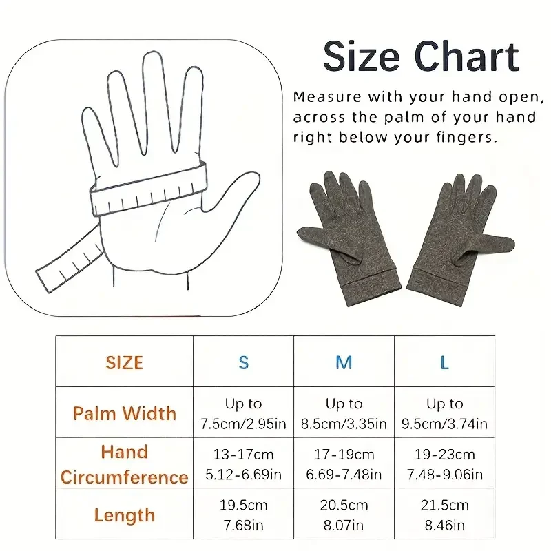 1Pair Unisex Compression Arthritis Gloves, Touch Screen Full Finger Gloves, Compression Gloves, For Therapy, Rehabilitation