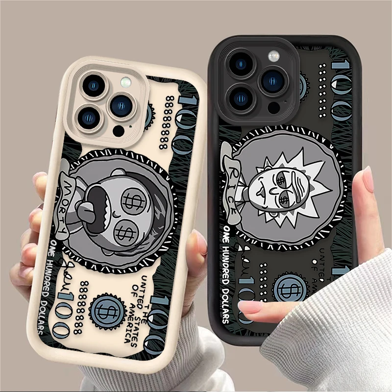 Creative Hollow Banknotes For iPhone 16 15 14 13 12 11 Mini Pro Max XR XS Max 7 8 Plus Phone Case Shockproof Silicone Soft Cover