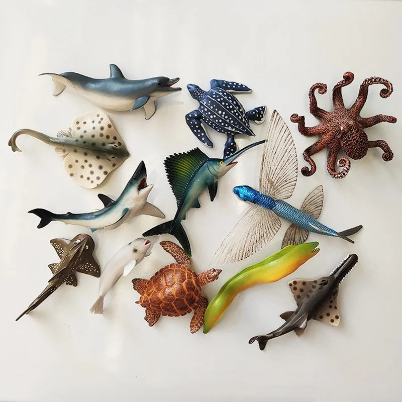 

Lifelike Marine Animals Magnetic Stickers for Refrigerator Cute 3D Flying Fish Dolphin Fridge Magnets Animals Blackboard Sticker