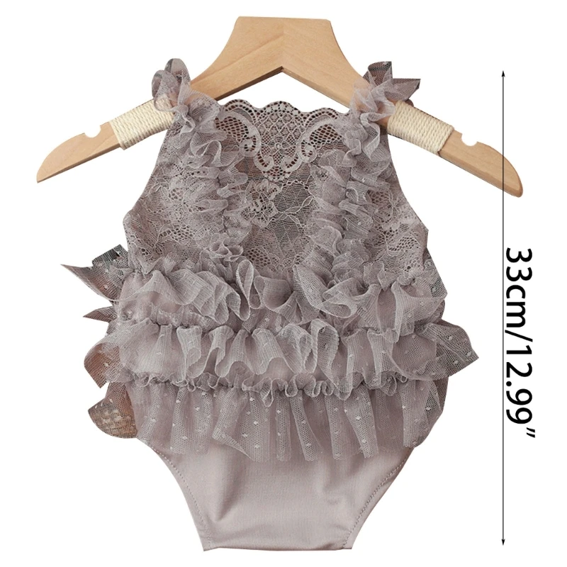 Baby Mädchen Foto Kostüm Spitze Stram pler Neugeborene Fotografie Haarband Prinzessin Outfit qx2d