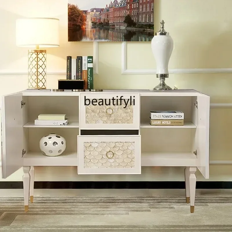 K185 – casier de salon de luxe américain léger, buffet de Style crème en bois massif, décoration de rangement pour la maison, armoire de Hall K185