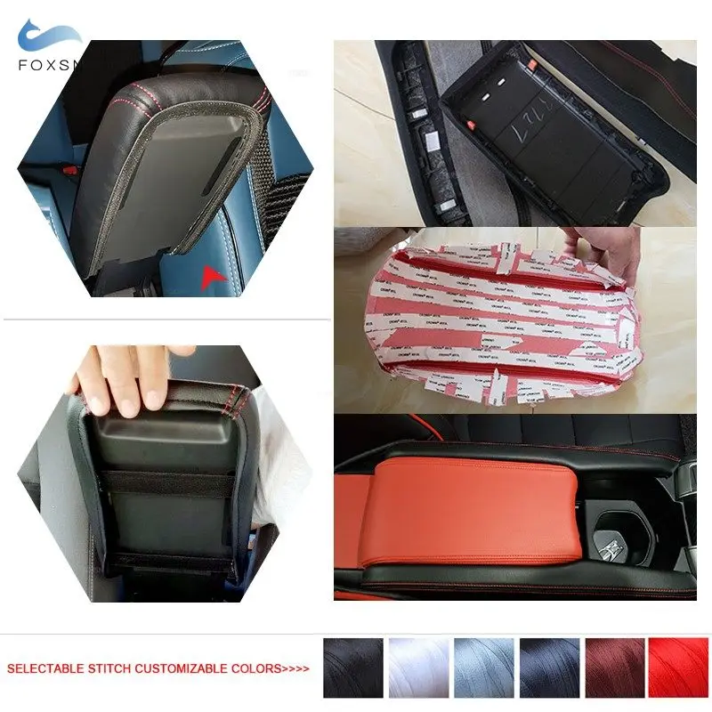 For VW Golf 7 2014 2015 2016 2017 2018 PU Leather with Sponge Car Interior Center Console Lid Armrest Box Protection Cover Trim