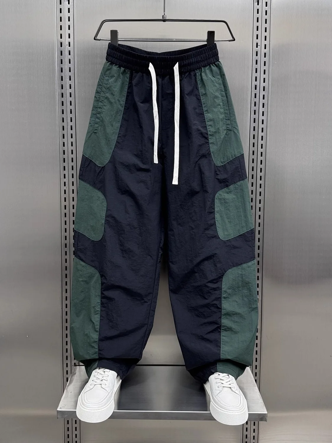 

Мужские повседневные спортивные брюки большого размера, цветные брюки с прямыми штанинами, летние модные молодежные длинные брюки с высокой талией