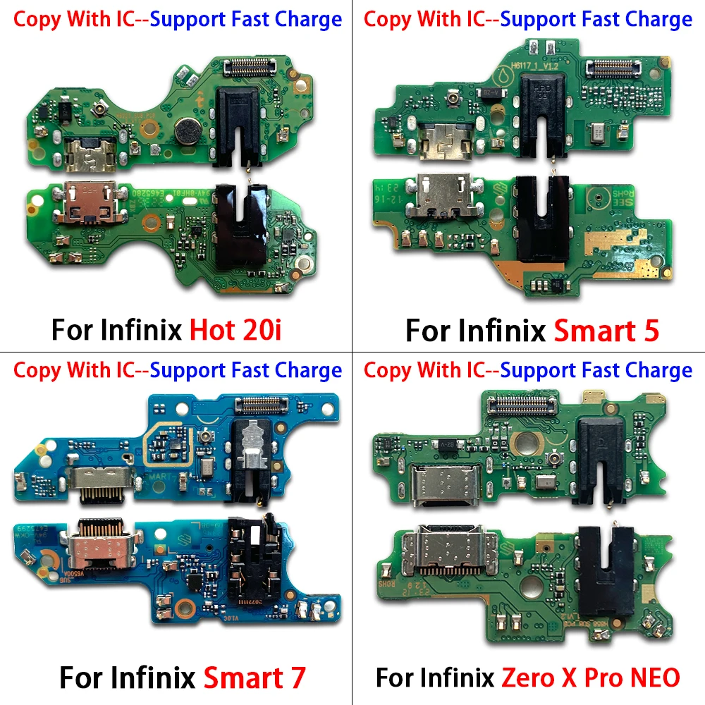 NEW USB Charger Charging Port Dock Connector Microphone Board Cable For Infinix Hot 10s 20i Smart 5 7 12 20 Play Zero X Pro Neo