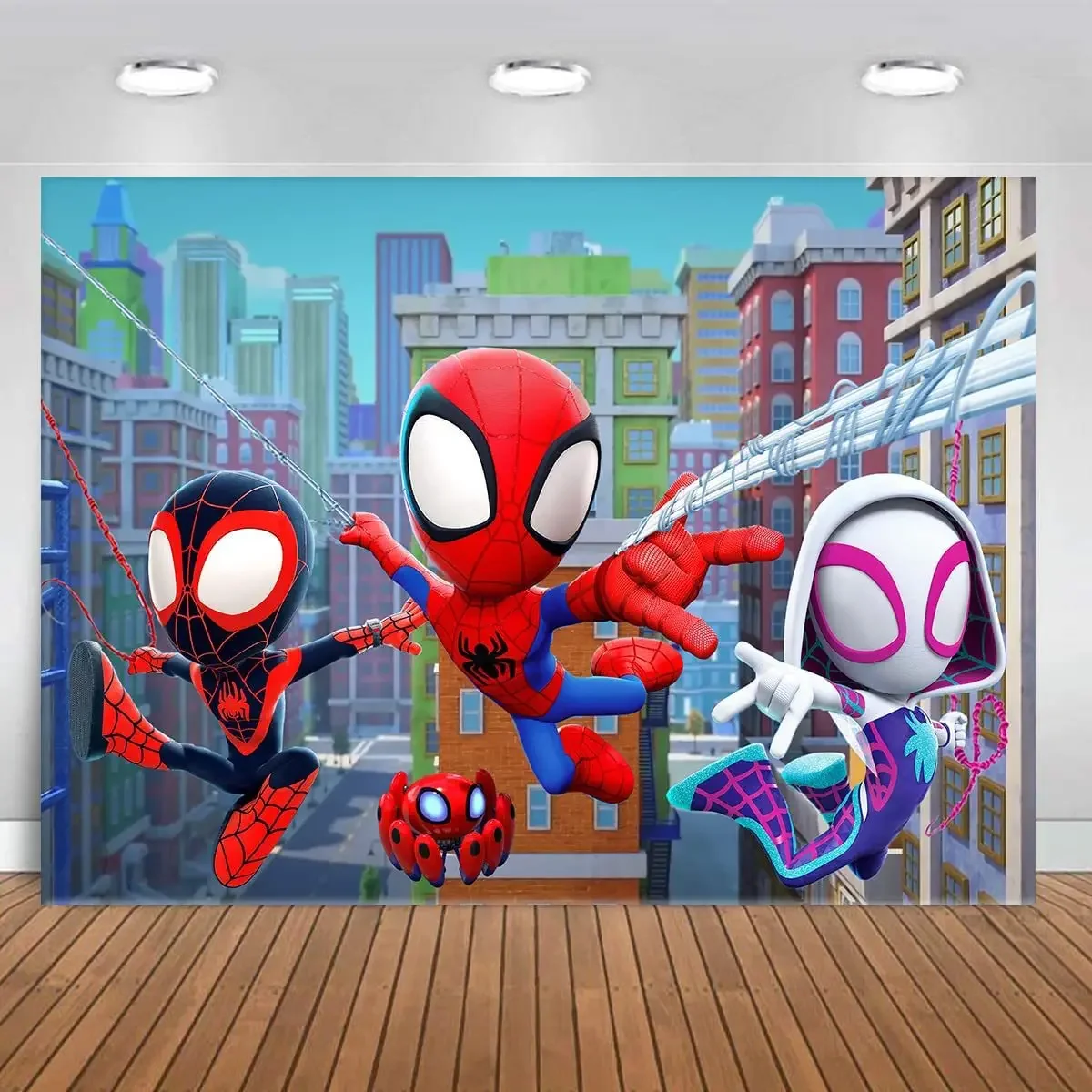 Disney Spidey and His Amazing Friends Photography Backgrounds Cloth Hero Boys Birthday Party Backdrop Photo Studio Decor NO DIY