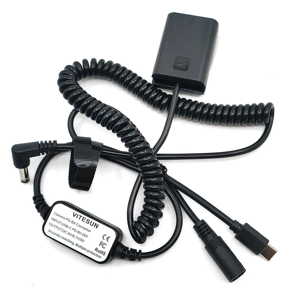 Кабель-адаптер AC-PW20 Type C PD к аккумулятору NP-FW50 для Sony NEX-5R NEX3N A3500 A6500 A7000 ZV-E10 A5100 A7SII NEXC3 SLTA33