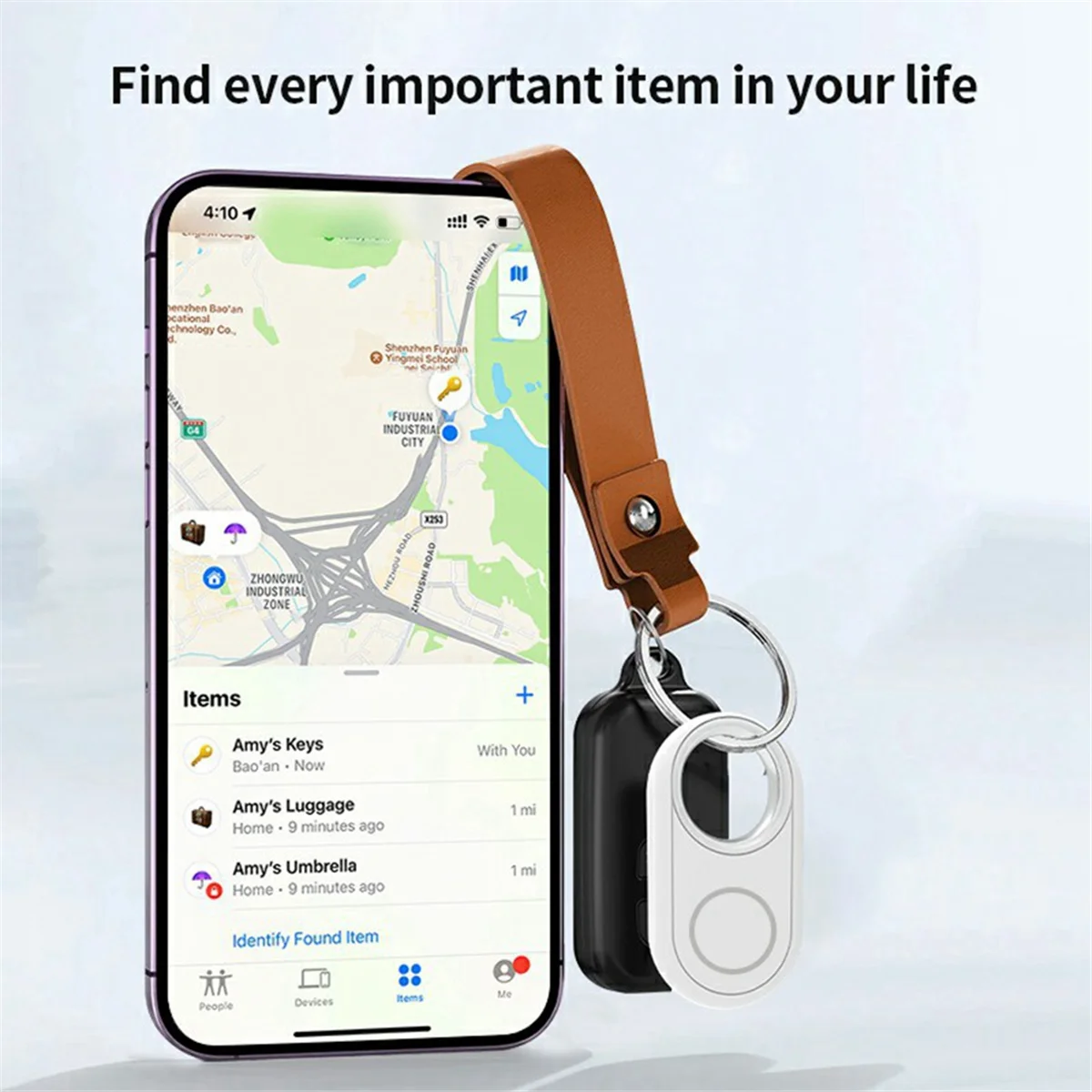 Locator for AirTag Loss Prevention for Apple Find My Find Pet Tracker Kids Device MFI Loss Prevention Locator Black -X64A