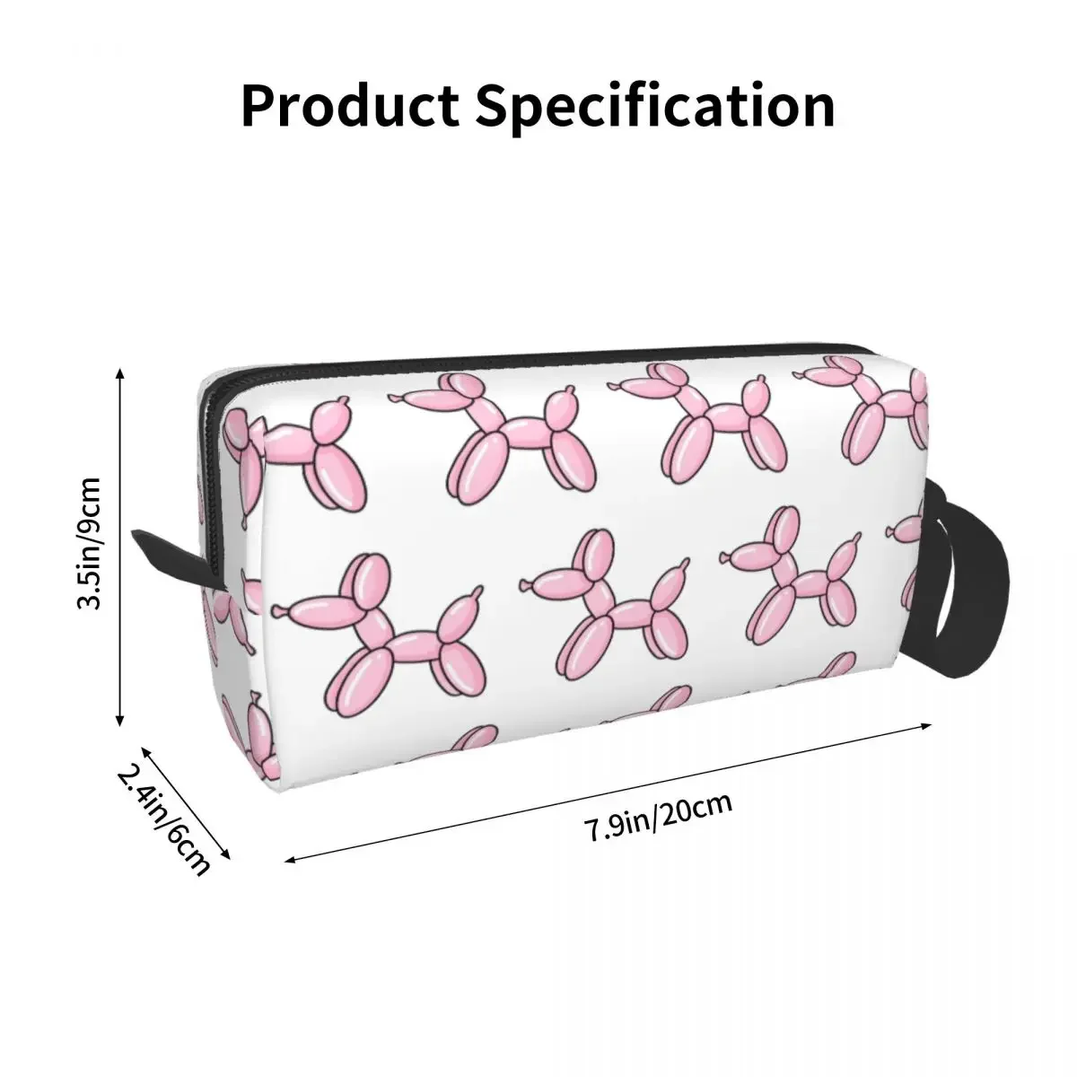 Balloon Dog Pink Pencil Cases Large Storage Pen Bags Pen Box Pencil Pouch For Boys Girls Students Stationery Makeup Bag