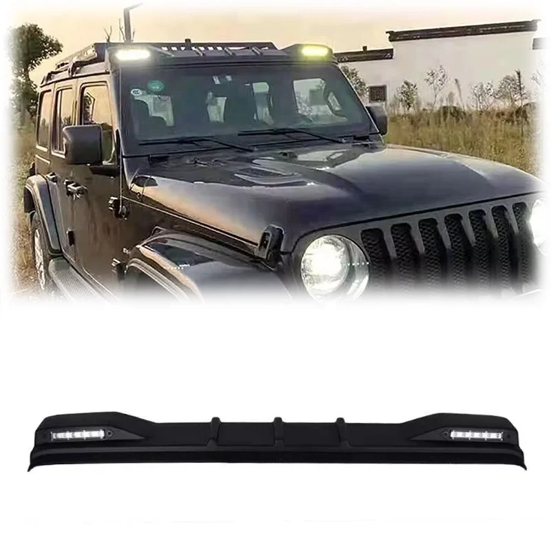 

XDSGobison Hot Sales Front Spoiler With Led For Jeep Wrangler JK 2007-2017 Front Roof Spoiler Front Roof Spoiler With Led