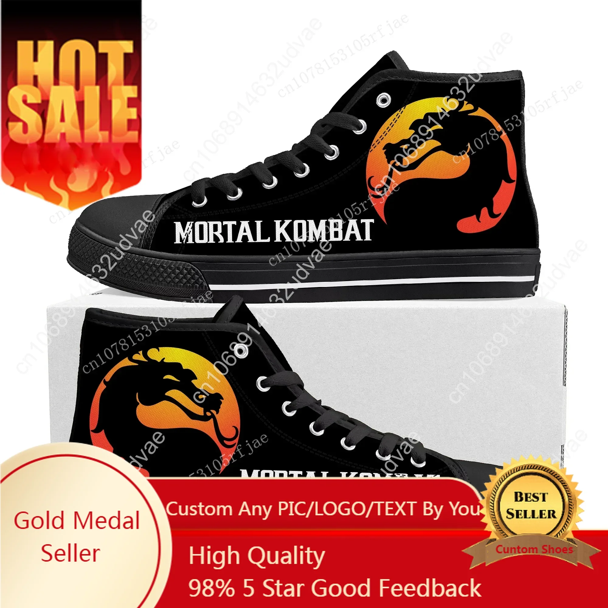 

Mortal Kombat High Top Sneakers Cartoon Game Mens Womens Teenager Fashion High Quality Canvas Sneaker Custom Built Couple Shoes