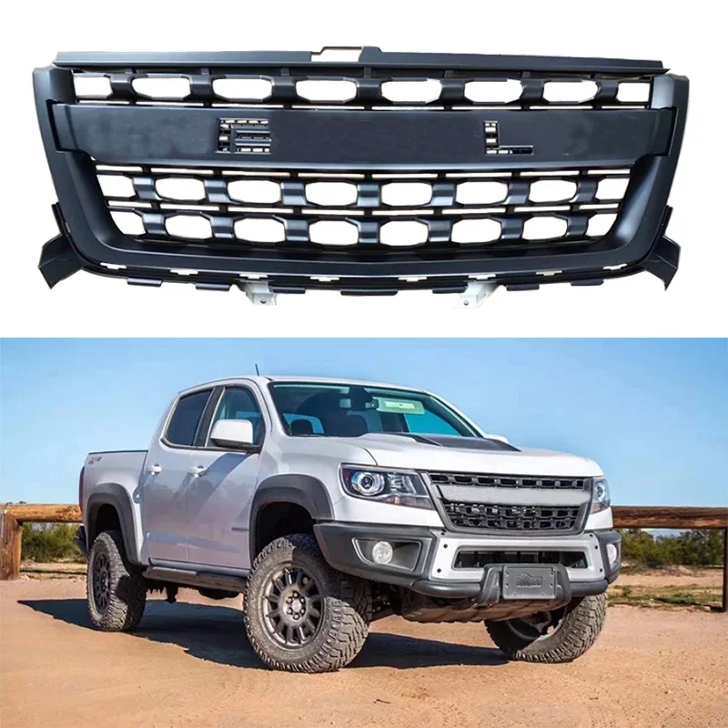 New！ Front GT racing grille radiator grille fit for Chevrolet Colorado ABS grille gloosy black 2018 2019 ABS Car