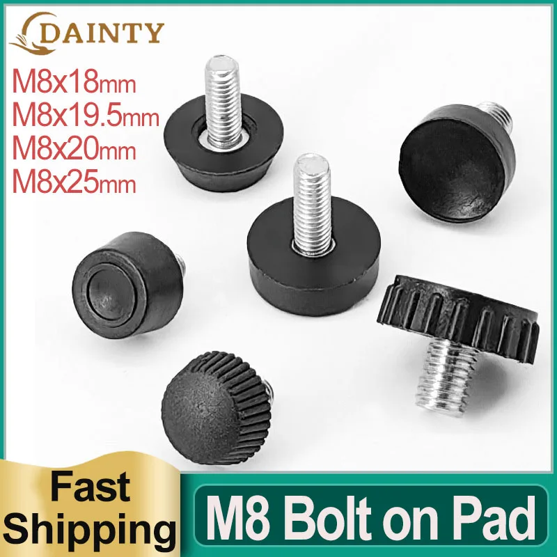 Table Chair Adjustable Leveler Glide Slide Pad M8 Screw-in   Metal Furniture Feet  Bolt on Pad Tool Anti-skid Floor Protector