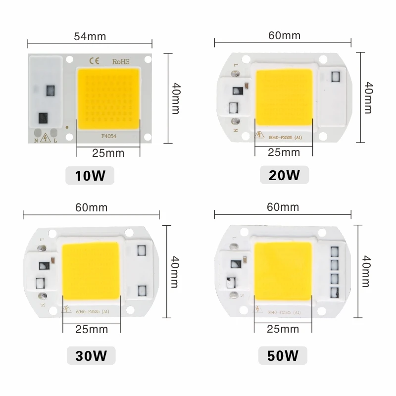 Chip de lámpara LED COB para cultivo de plantas, foco reflector de 10W, 20W, 30W, 50W, CA de 220V y 110V, bricolaje