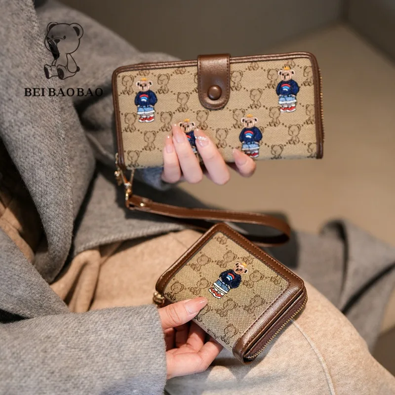 New Mini Cute Change Bags Card Bag Holders Short Wallets 2025 Canvas Lightweight Handbag Cartoon Fashion Women's Long Wallet