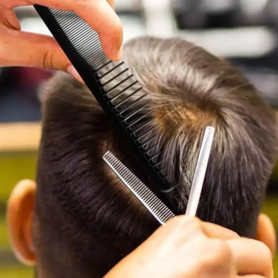 

6pcs Professional Heat Resistant Hair Cutting Combs For Men ABS Plastic Barber Styling Tools