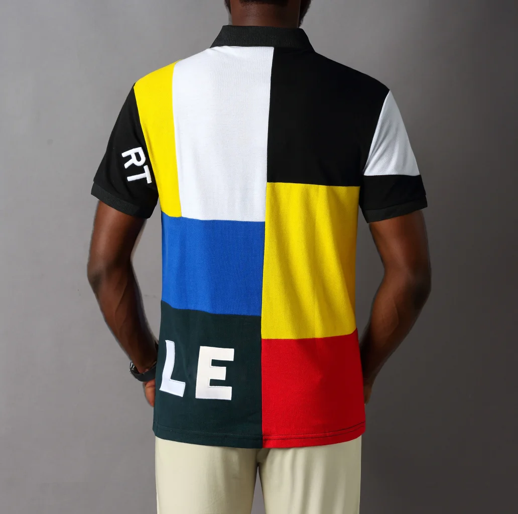 Men's Polo Shirt USA Royal Short Casual Sport Party High-End Cotton Embroidery Luxury Contrast Multicolor Stitching Original