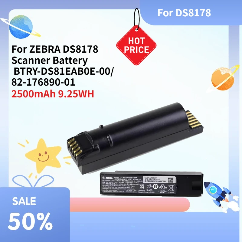 

High quality2500mAh 9.25WH For ZEBRA DS8178 Scanner Battery BTRY-DS81EAB0E-00/82-176890-01