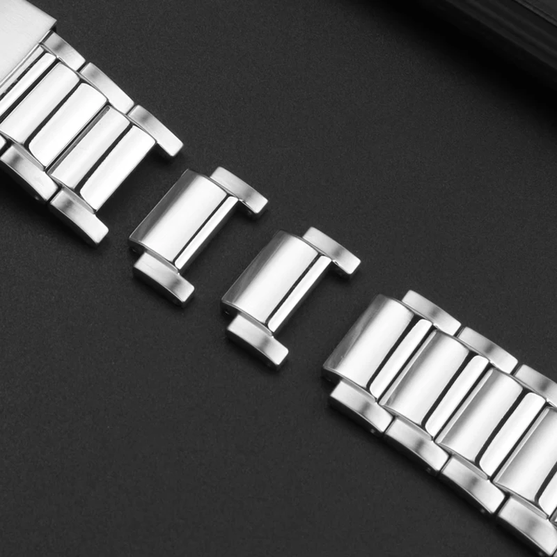 Stainless Steel Watchband Curved Strap for Casio 5468 EDIFICE Series EFR-303L/D Men\'s Bracelet Wristband 22mm Black /Silver