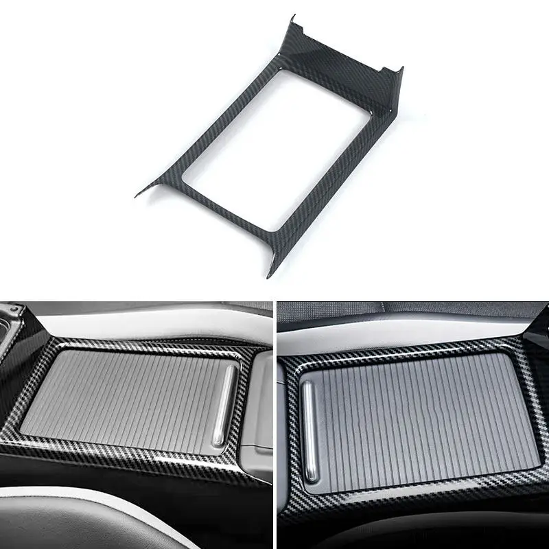 For VW Golf 8 MK8 2021 2022 Car Interior Center Console Water Cup Holder Frame Trim Accessories ABS Carbon Fiber Grain