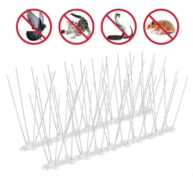 1Pc 25cm Plastic Repeller Bird and Pigeon Spikes Deterrent Anti Bird Stainless Steel Spike Strip Bird Scarer Repeller for Pigeon