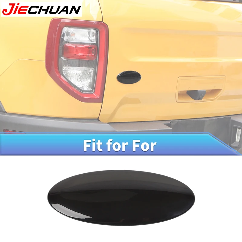 

JIECHUAN ABS Smoky Black Car Rear Emblem Badge Logo Decoration Cover Trim Sticker Fit For Ford Bronco/Mustang,Exterior Accessory