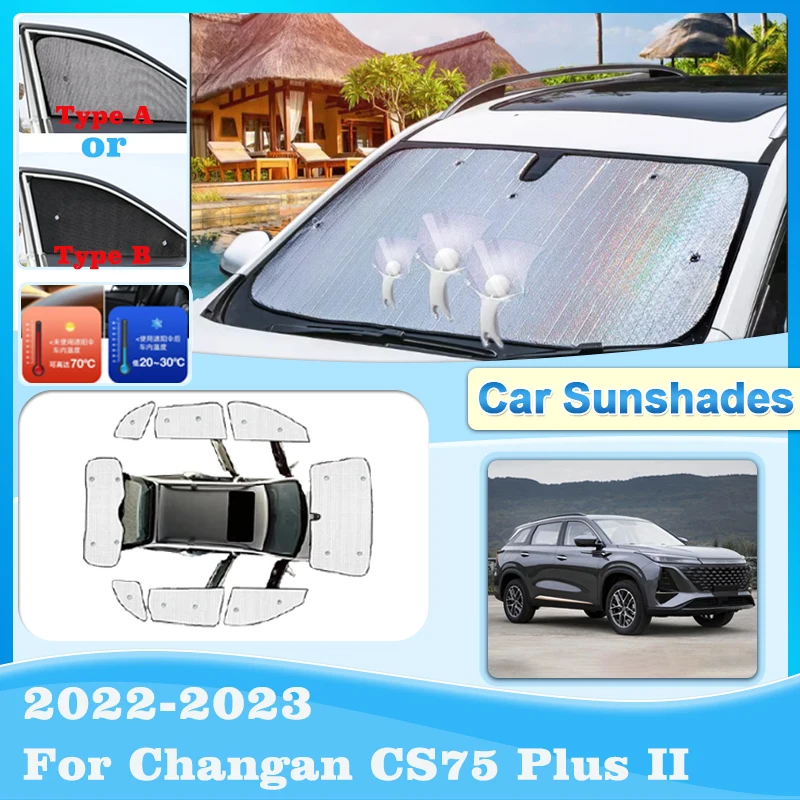 

Car Coverage Sunshades For Changan CS75 Plus II 2022 2023 Sunscreen Sunshade Covers Curtain Visor Anti-peeping Cars Accessories
