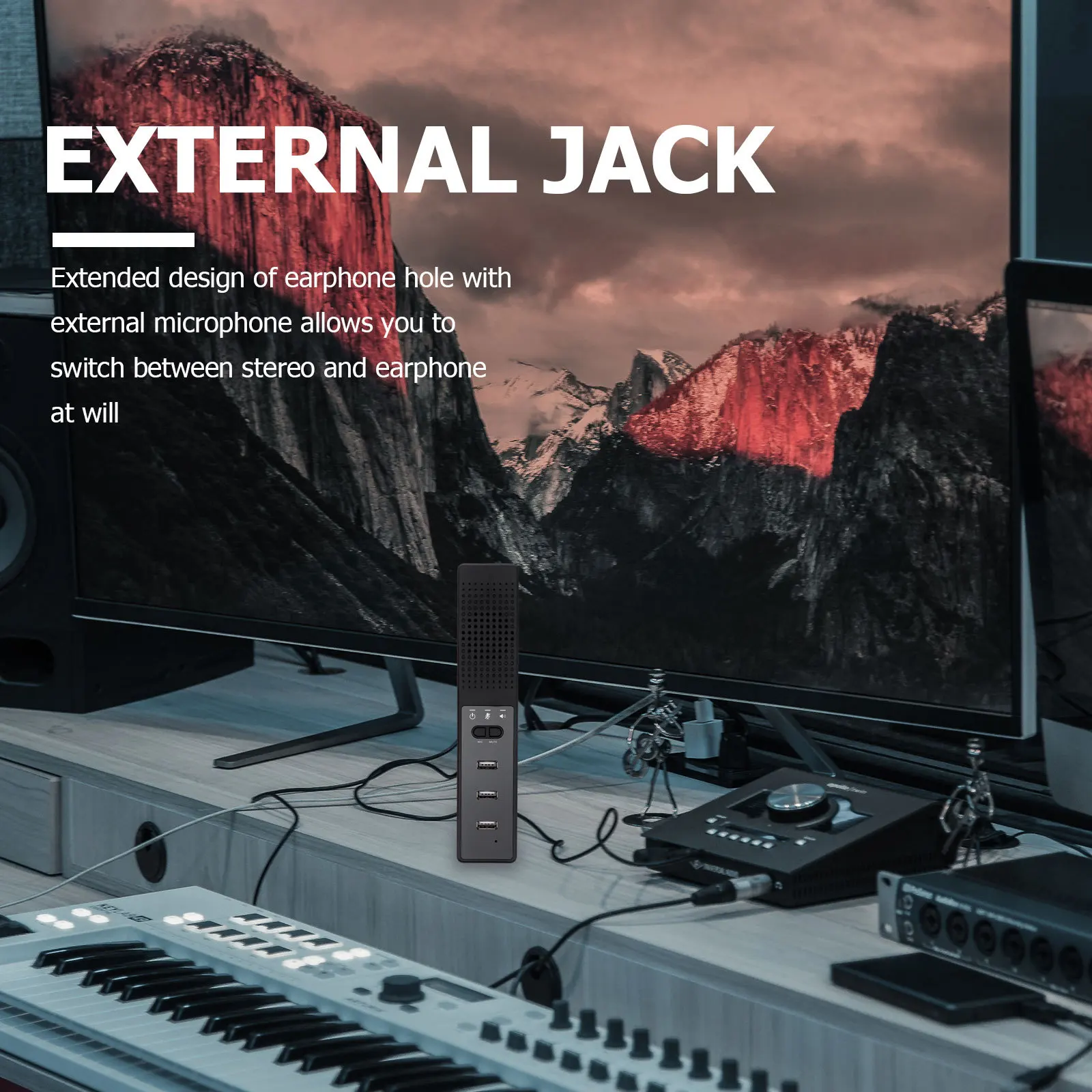 

1pc Mini Audio Usb Microphone Lightweight Office Speaker For Computer Laptop Desktop Conference Chatting Home School Use