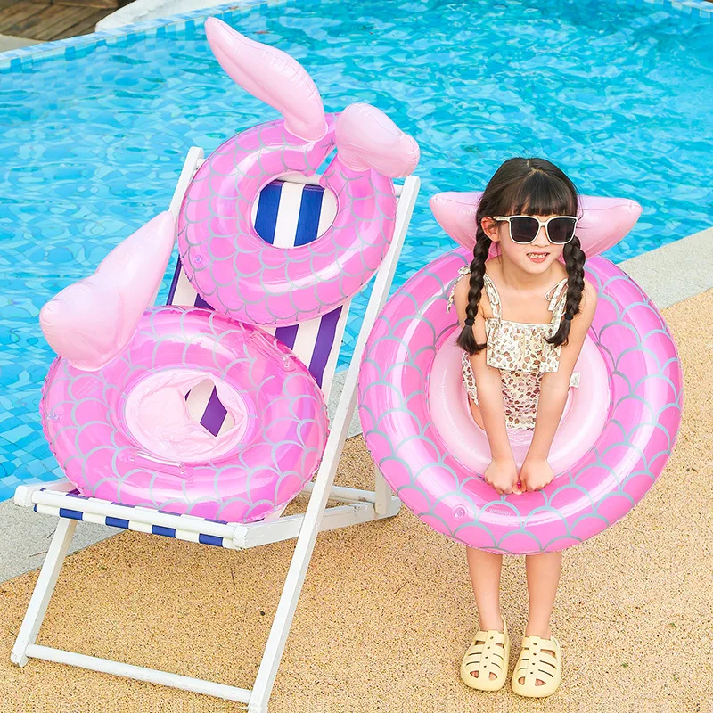 1pc Thickened Swim Ring | Underarm Waist Ring | PVC Inflatable Fish Tail Pocket Ring, Fish Tail Split Swim Ring
