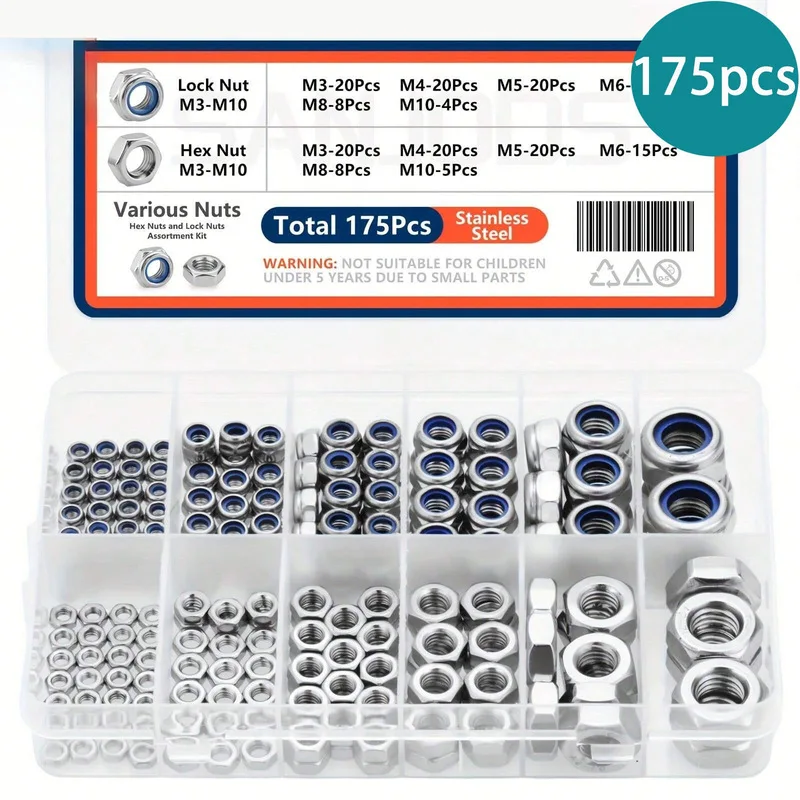 conjunto-de-porcas-antideslizantes-em-aco-inoxidavel-175-pecas-em-caixa-porcas-de-bloqueio-antideslizantes