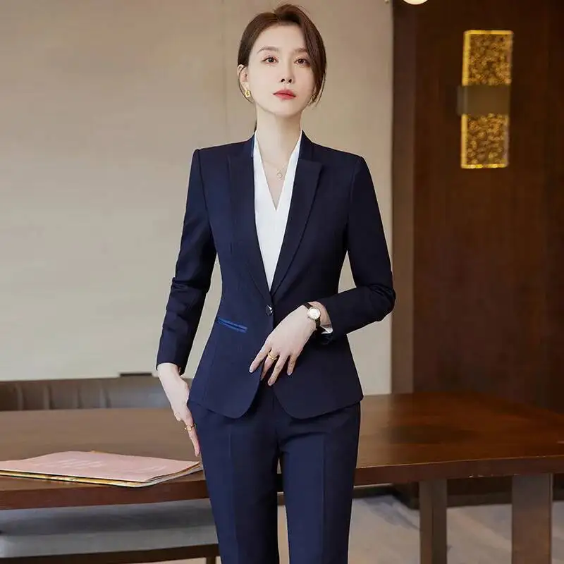 Ladies Office Work Wear Suits Formal OL Styles Pantsuits for Women Blazers Femininos Professional Career Interview Trousers Set