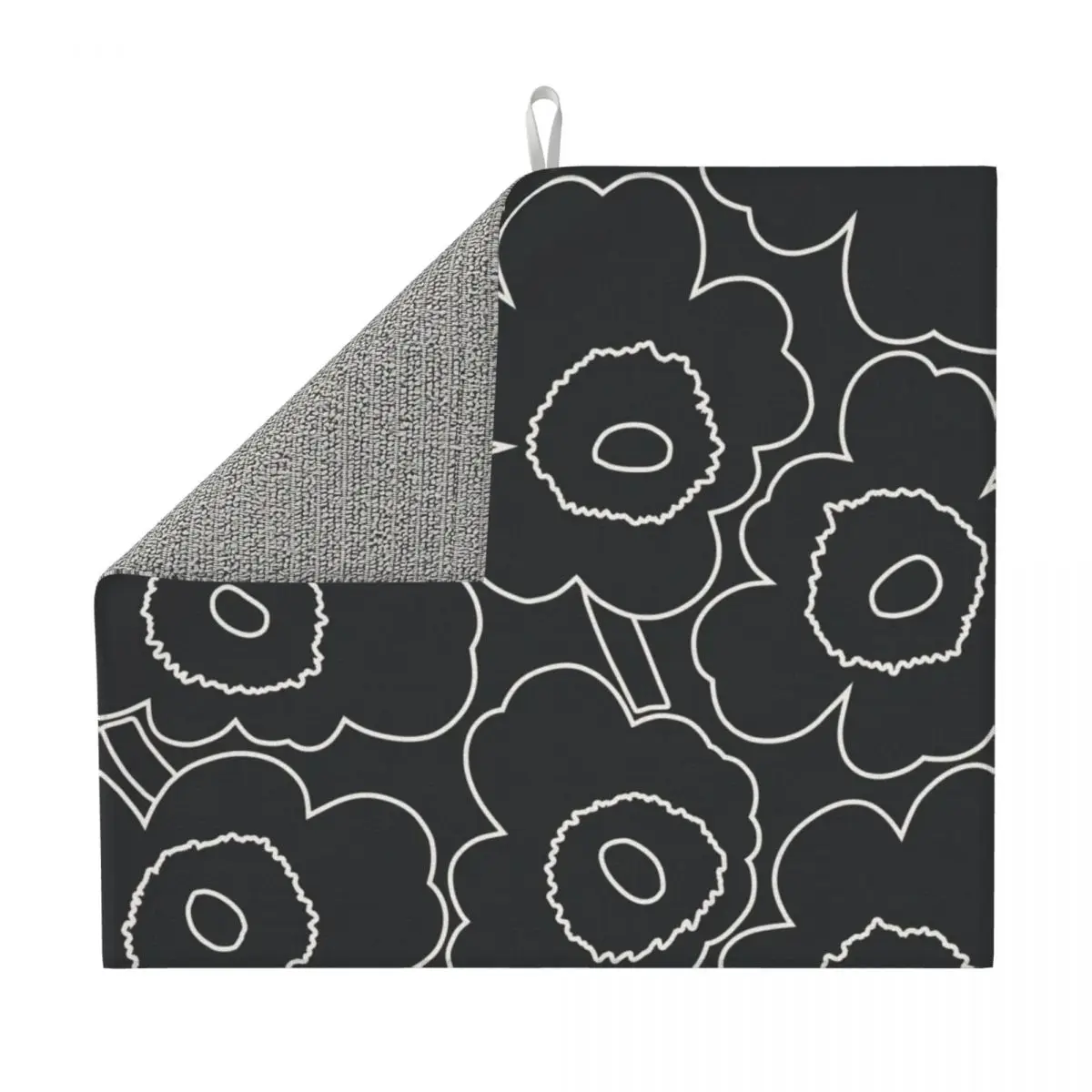 Custom Little Poppy Print Dish Drying Mat for Kitchen Absorbent Quick Dry Fashion Modern Style Microfiber Drainer Pads