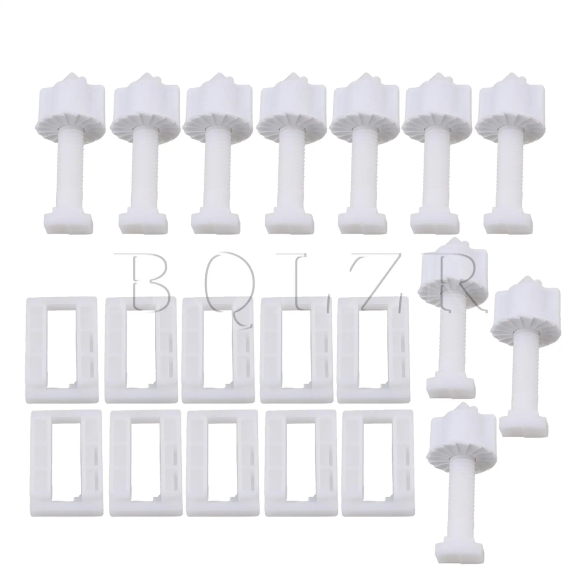 

100PCS White Plastic Toilet Seat Hinge with Bolts Nuts Top Tightening 3.9x2.4cm