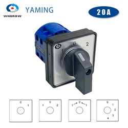 Electric 2/3/4 Position 8 Terminals Rotary Cam Changeover Switch With Screws Useful Tool 660V 20A LW28-20 LW26-20 YMW26 Series